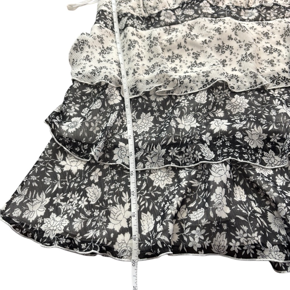 Nicole Benisti Y2K Floral Halter Tiered Ruffle Top L Boho Cottagecore - Picture 4 of 12